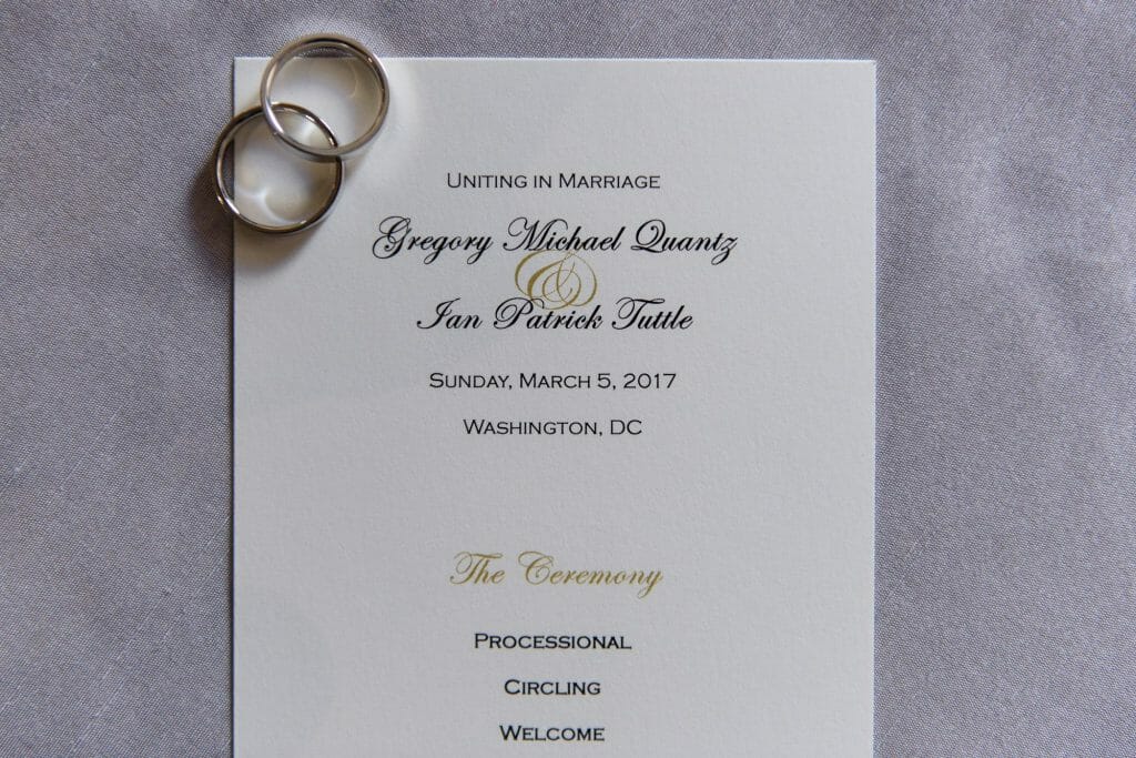 Long View Gallery DC LGBT Wedding Portraits Two Grooms Wedding Invite with Rings