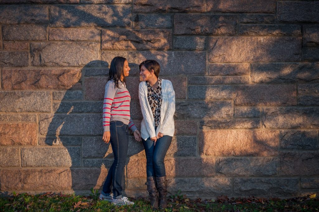 Lesbian engagement shoot around the national mall in Washington, DC.