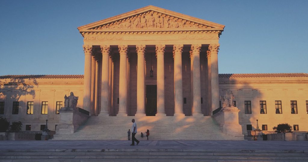 The Supreme Court of the United States at sunset