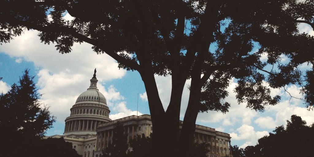 A view of the United States Capitol building.